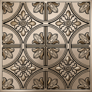 3D CEILING METALLIC COFFEE FRONT VIEW - Shortcut Ceiling Panels by Exclusive Corner - Metallic Coffee Floral Design | 60 x 60 cm ( 2 x 2 ft)