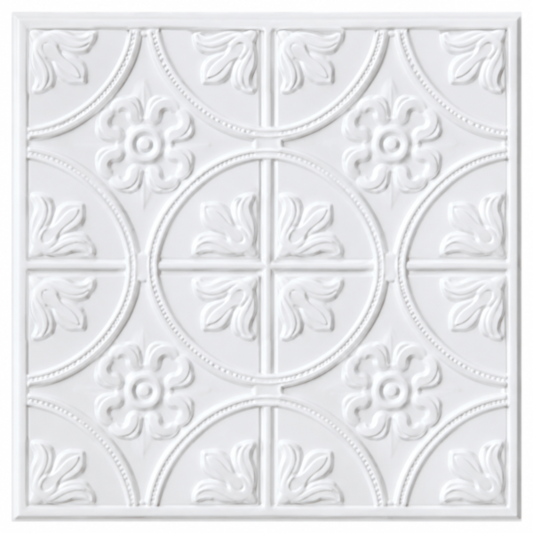 Ceiling Panels by Exclusive Corner - Matt White Floral Design | 60 x 60 cm ( 2 x 2 ft)