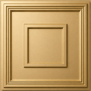 CEILING PANEL D-080 GOLDEN FRONT VIEW Ceiling Panels by Exclusive Corner - Champagne Gold Quadric Design | 60 x 60 cm ( 2 x 2 ft)