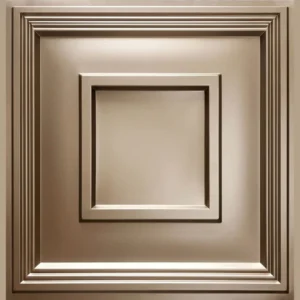 CEILING PANEL D-080 METALLIC COFFEE FRONT VIEW Ceiling Panels by Exclusive Corner - Metallic Coffee Quadric Design | 60 x 60 cm ( 2 x 2 ft)