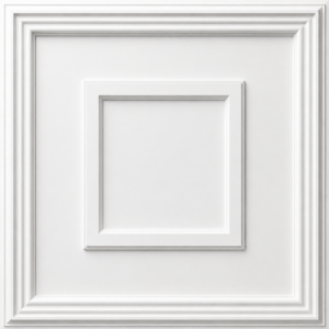 CEILING PANEL D-080 WHITE FRONT VIEW Ceiling Panels by Exclusive Corner - Matt White Quadric Design | 60 x 60 cm ( 2 x 2 ft)