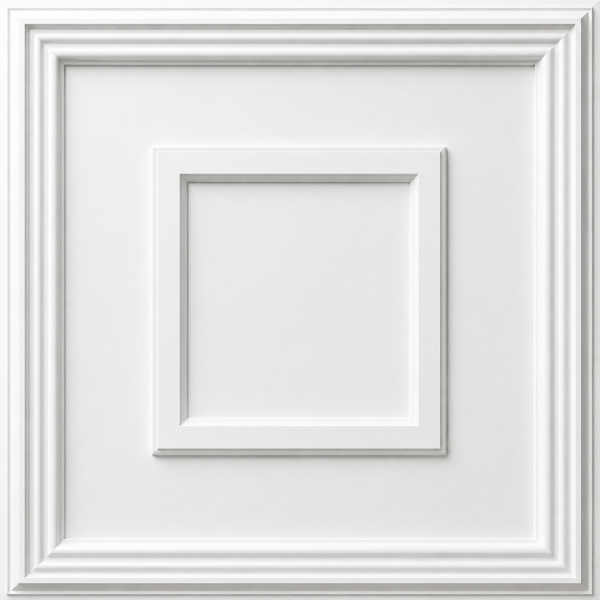CEILING PANEL D-080 WHITE FRONT VIEW Ceiling Panels by Exclusive Corner - Matt White Quadric Design | 60 x 60 cm ( 2 x 2 ft)
