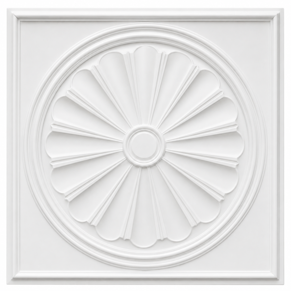 Ceiling Panels by Exclusive Corner - Matt White Radial Design | 60 x 60 cm ( 2 x 2 ft)
