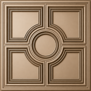 CEILING PANEL METALLIC COFFEE-D-079 FRONT VIEW Ceiling Panels by Exclusive Corner - Metallic Coffee Geometric Design | 60 x 60 cm ( 2 x 2 ft)