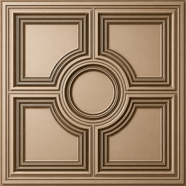 CEILING PANEL METALLIC COFFEE-D-079 FRONT VIEW Ceiling Panels by Exclusive Corner - Metallic Coffee Geometric Design | 60 x 60 cm ( 2 x 2 ft)