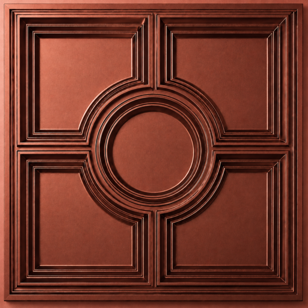 Ceiling Panels by Exclusive Corner - Red Copper Geometric Design | 60 x 60 cm ( 2 x 2 ft)