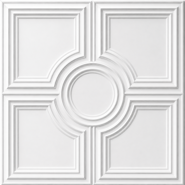 CEILING PANEL WHITE D-079 FRONT VIEW Ceiling Panels by Exclusive Corner - Matt White Geometric Design | 60 x 60 cm ( 2 x 2 ft)