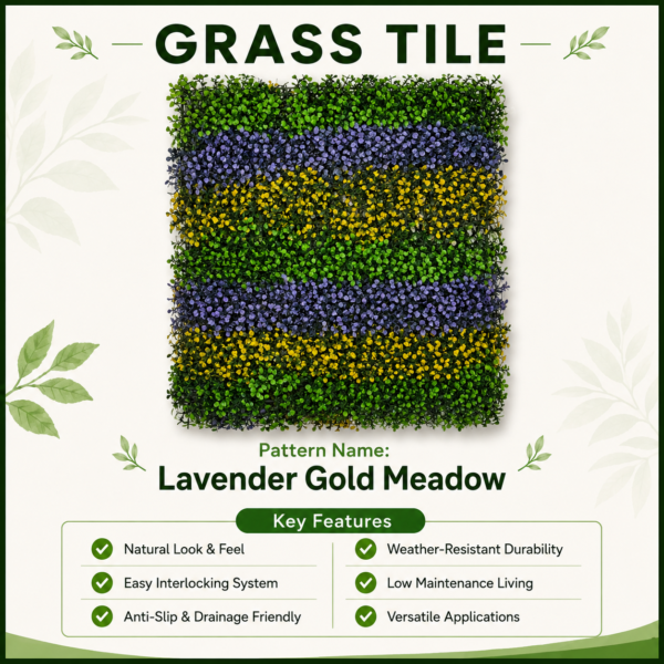 ChatGPT Image Jul 10, 2026, 01_23_51 PM Grass Tiles by Vertical Garden - Lavender Gold | 40 x 60 cm