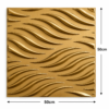 3D Self Adhesive Wall Panels - Golden Flowing Wave Design | 50 x 50 cm