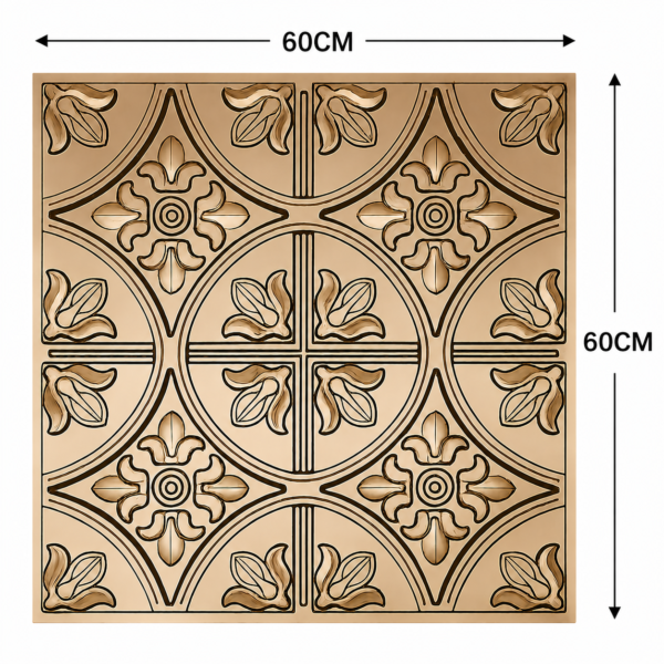 ChatGPT Image Jun 26, 2026, 04_27_39 PM Ceiling Panels by Exclusive Corner - Champagne Gold Floral Design | 60 x 60 cm ( 2 x 2 ft)