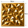 3D PVC Wall Panels for Home Décor – Golden Crystal Geometric Design | 50 × 50 cm