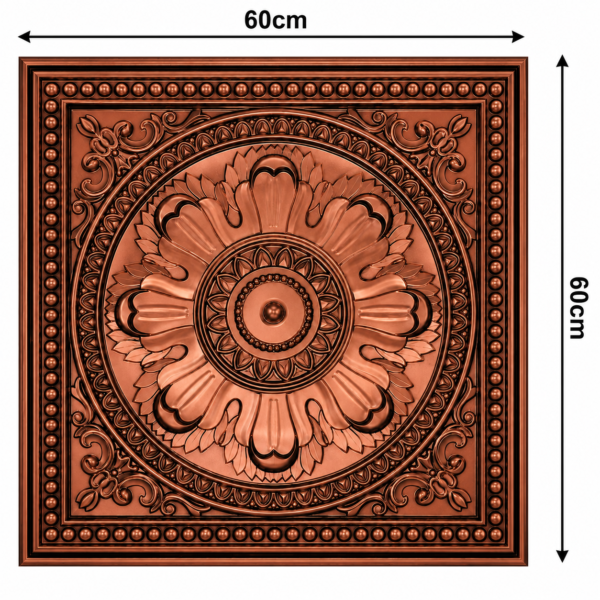 Ceiling Panels by Exclusive Corner - Red Copper Medallion Design | 60 x 60 cm ( 2 x 2 ft)
