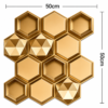 3D Self Adhesive Wall Panels - Golden Hexalux Design | 50 x 50 cm