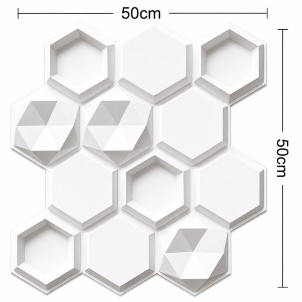 ChatGPT Image Jun 27, 2026, 02_00_39 PM 3D Self Adhesive Wall Panels - White Hexalux Design | 50 x 50 cm