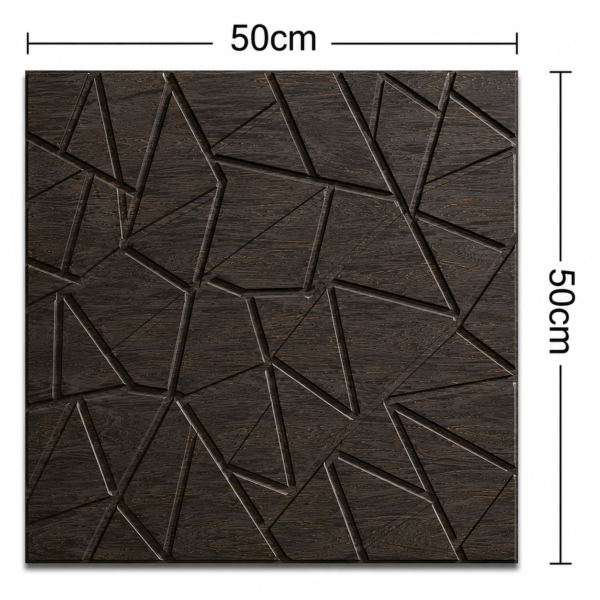 ChatGPT Image Jun 27, 2026, 02_05_59 PM 3D Self Adhesive Wall Panels - Ebony Wood Abstract Shard Design | 50 x 50 cm