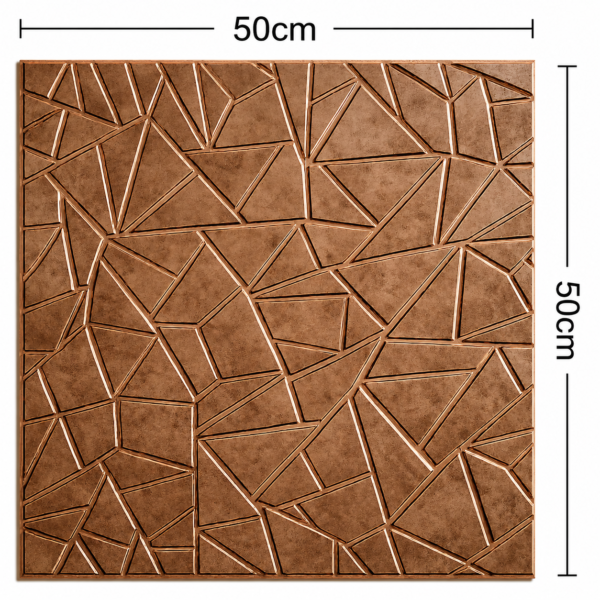 ChatGPT Image Jun 27, 2026, 02_41_18 PM 3D Self Adhesive Wall Panels - Gold Copper Rust Abstract Shard Design | 50 x 50 cm