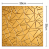 3D Self Adhesive Wall Panels - Golden Abstract Shard Design | 50 x 50 cm