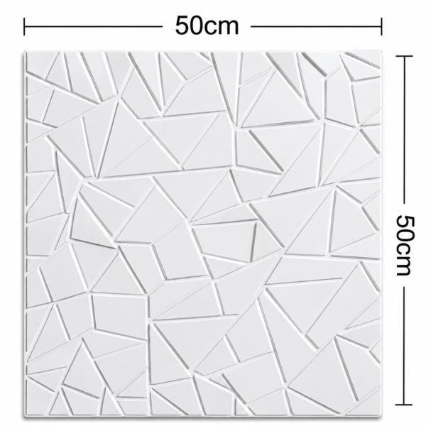 3D Self Adhesive Wall Panels - White Abstract Shard Design | 50 x 50 cm
