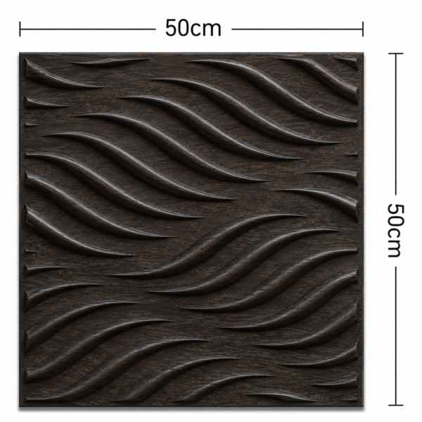 ChatGPT Image Jun 27, 2026, 02_50_57 PM 3D Self Adhesive Wall Panels - Ebony Wood Flowing Wave Design | 50 x 50 cm