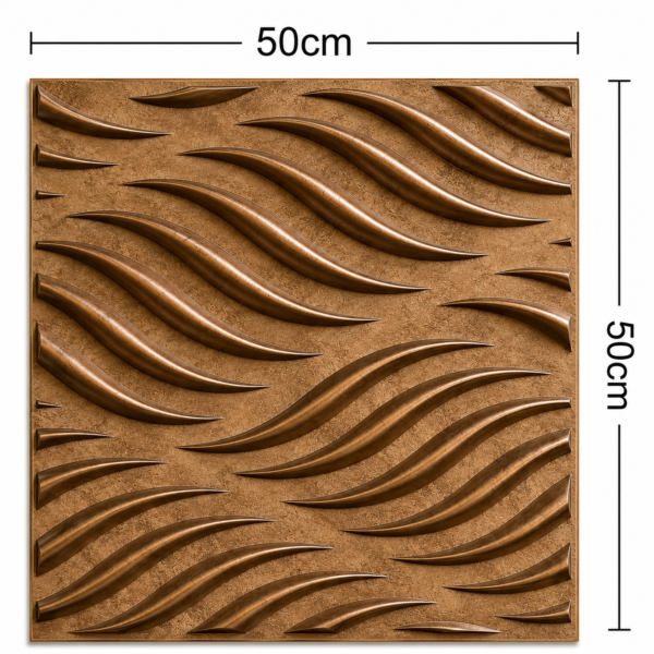 ChatGPT Image Jun 27, 2026, 02_53_28 PM 3D Self Adhesive Wall Panels - Gold Copper Rust Flowing Wave Design | 50 x 50 cm