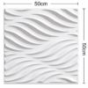 3D Self Adhesive Wall Panels - White Flowing Wave Design | 50 x 50 cm