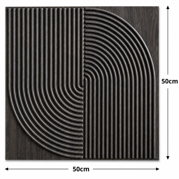 ChatGPT Image Jun 27, 2026, 03_10_48 PM 3D Self Adhesive Wall Panels - Ebony Wood Arc Symphony Design | 50 x 50 cm