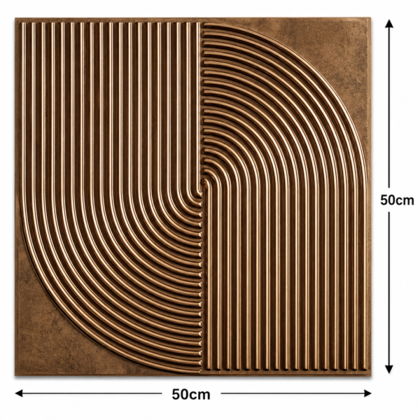 ChatGPT Image Jun 27, 2026, 03_12_32 PM 3D Self Adhesive Wall Panels - Gold Copper Rust Arc Symphony Design | 50 x 50 cm