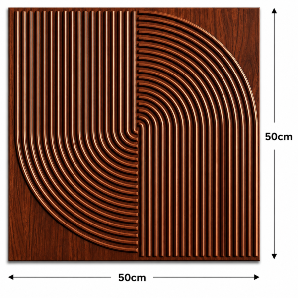 3D Self Adhesive Wall Panels - Wooden Arc Symphony Design | 50 x 50 cm