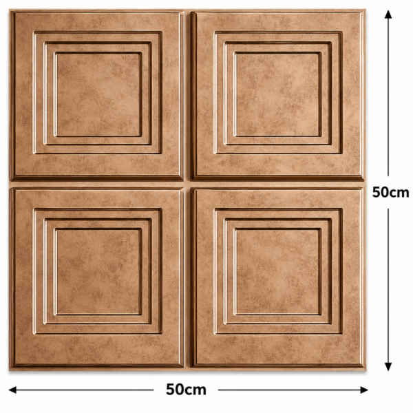 ChatGPT Image Jun 27, 2026, 03_22_27 PM 3D Self Adhesive Wall Panels - Gold Copper Rust Royal Frame Design | 50 x 50 cm