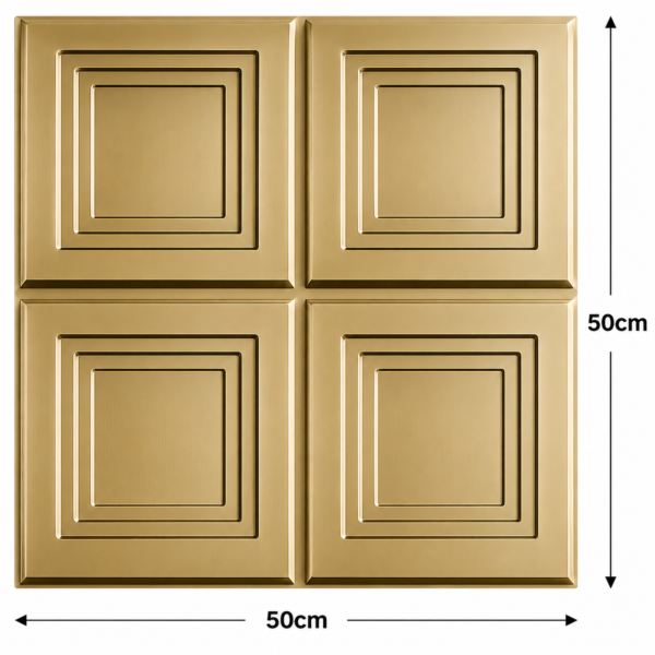ChatGPT Image Jun 27, 2026, 03_24_32 PM 3D Self Adhesive Wall Panels - Golden Royal Frame Design | 50 x 50 cm