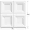 3D Self Adhesive Wall Panels - White Royal Frame Design | 50 x 50 cm