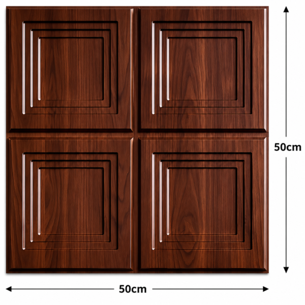3D Self Adhesive Wall Panels - Wooden Royal Frame Design | 50 x 50 cm