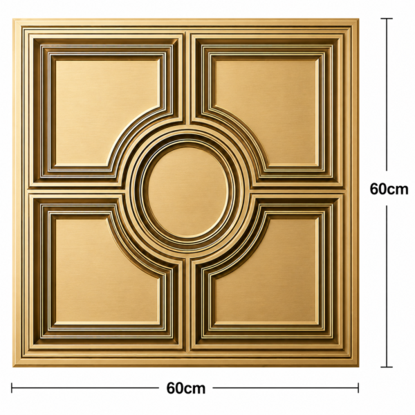Ceiling Panels by Exclusive Corner - Champagne Gold Geometric Design | 60 x 60 cm ( 2 x 2 ft)