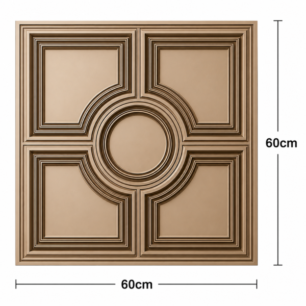 ChatGPT Image Jun 27, 2026, 12_07_00 PM Ceiling Panels by Exclusive Corner - Metallic Coffee Geometric Design | 60 x 60 cm ( 2 x 2 ft)