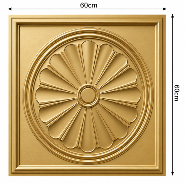 Ceiling Panels by Exclusive Corner - Champagne Gold Radial Design | 60 x 60 cm ( 2 x 2 ft)