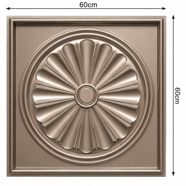 Ceiling Panels by Exclusive Corner - Metallic Coffee Radial Design | 60 x 60 cm ( 2 x 2 ft)