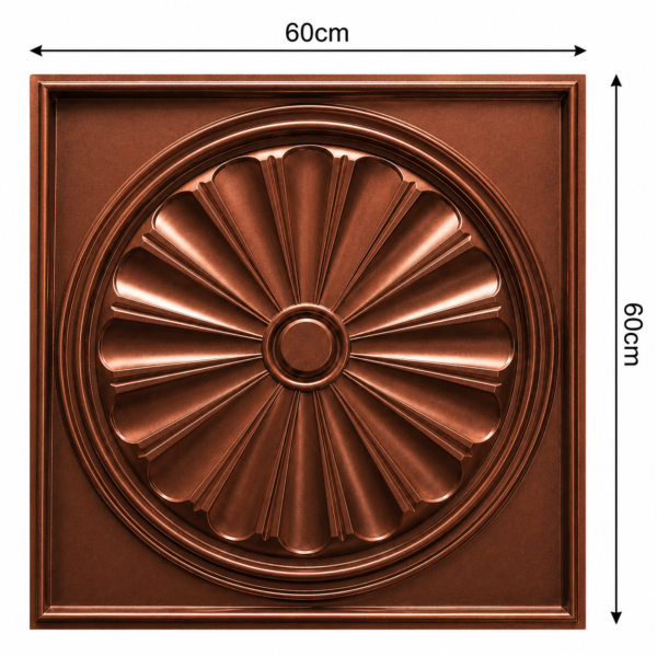 Ceiling Panels by Exclusive Corner - Red Copper Radial Design | 60 x 60 cm ( 2 x 2 ft)
