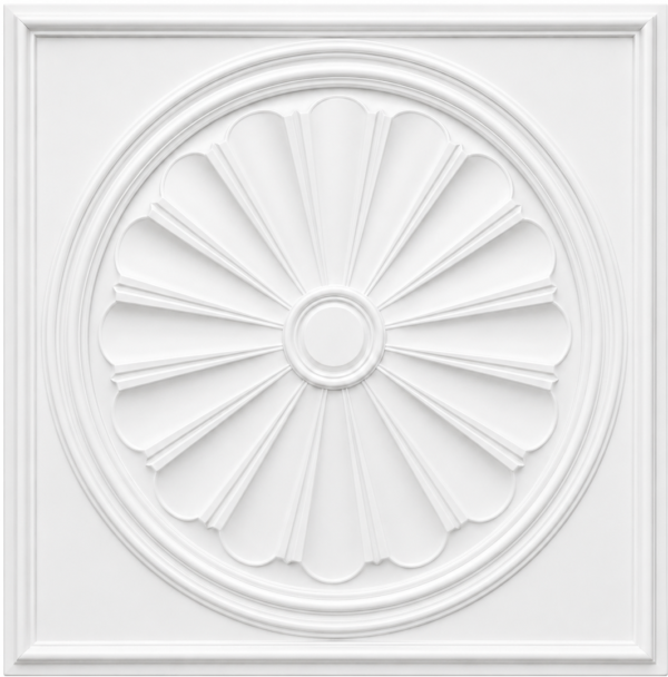 Ceiling Panels by Exclusive Corner - Matt White Radial Design | 60 x 60 cm ( 2 x 2 ft)