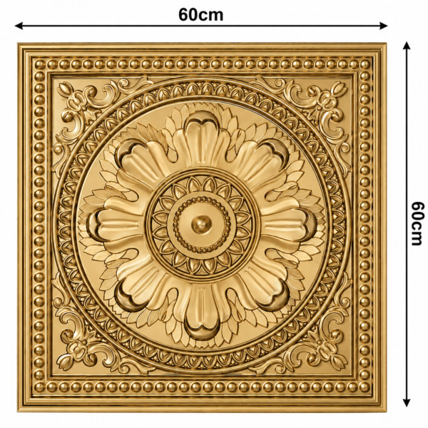ChatGPT Image Jun 27, 2026, 12_59_30 PM Ceiling Panels by Exclusive Corner - Champagne Gold Medallion Design | 60 x 60 cm ( 2 x 2 ft)