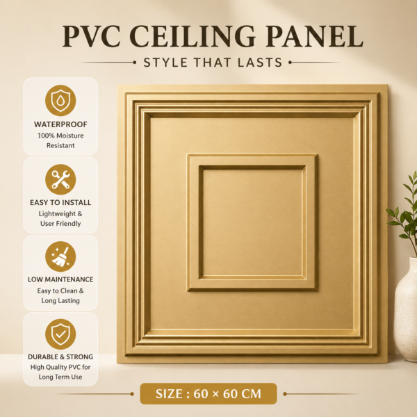 ChatGPT Image Jun 29, 2026, 04_18_06 PM Ceiling Panels by Exclusive Corner - Champagne Gold Quadric Design | 60 x 60 cm ( 2 x 2 ft)