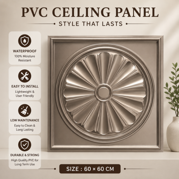 Ceiling Panels by Exclusive Corner - Metallic Coffee Radial Design | 60 x 60 cm ( 2 x 2 ft)
