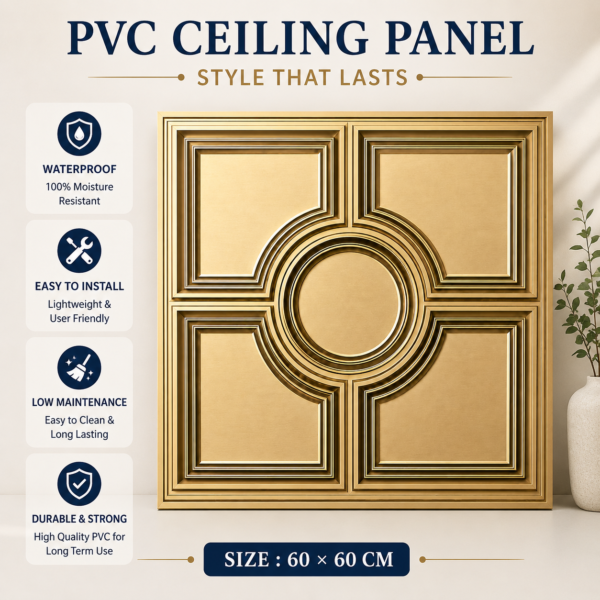 Ceiling Panels by Exclusive Corner - Champagne Gold Geometric Design | 60 x 60 cm ( 2 x 2 ft)