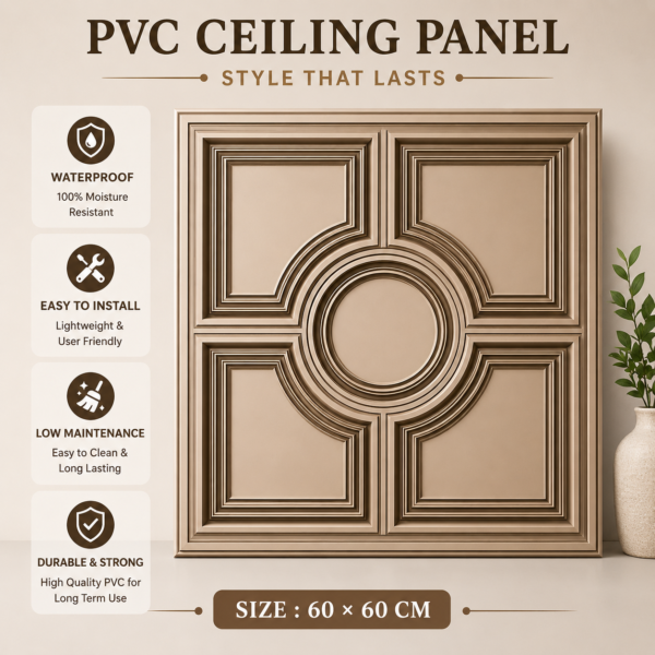 ChatGPT Image Jun 29, 2026, 04_18_26 PM Ceiling Panels by Exclusive Corner - Metallic Coffee Geometric Design | 60 x 60 cm ( 2 x 2 ft)