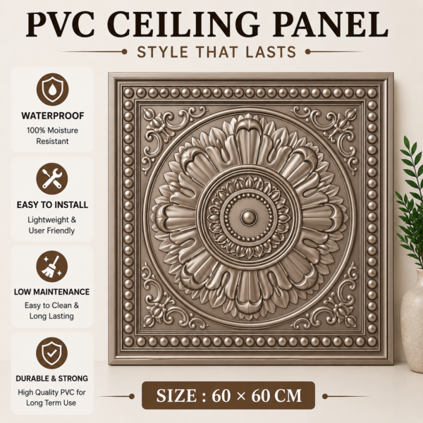 ChatGPT Image Jun 29, 2026, 04_51_23 PM Ceiling Panels by Exclusive Corner - Metallic Coffee Medallion Design | 60 x 60 cm ( 2 x 2 ft)