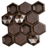 D-084 EBONY WOOD 3D Self Adhesive Wall Panels - Ebony Wood Hexalux Design | 50 x 50 cm