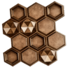 D-084 GOLD COPPER RUST 3D Self Adhesive Wall Panels - Gold Copper Rust Hexalux Design | 50 x 50 cm
