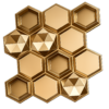 3D Self Adhesive Wall Panels - Golden Hexalux Design | 50 x 50 cm