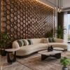 D-084 Gold Copper Rust Wall View 3D Self Adhesive Wall Panels - Gold Copper Rust Hexalux Design | 50 x 50 cm