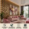 3D Self Adhesive Wall Panels - Golden Hexalux Design | 50 x 50 cm