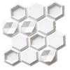 D-084 WHITE 3D Self Adhesive Wall Panels - White Hexalux Design | 50 x 50 cm